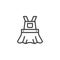 Baby girl overalls line icon