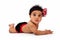 Baby Girl With Red and Black Bloomers and Headband