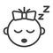 Baby girl sleep line icon, child and infant