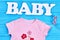 Baby girl summer fashion background.