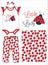 baby girls bodysuit with pant hairband lady bug print vector