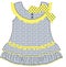 baby girls frocks yellow print vector art