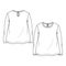 Baby Girls long sleeves flare Top fashion flat sketch template. Girls Technical Fashion Illustration. Back Keyhole opening