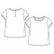 Baby Girls Short sleeves Basic tee fashion flat sketch template. Kids Girls t shirt Technical Fashion Illustration.