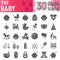 Baby glyph icon set, child symbols collection, vector sketches, logo illustrations, kid signs solid pictograms