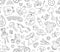 Baby goods store seamless background pattern Newborn products and toys