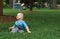 Baby in the grass at park