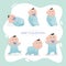 Baby growing up collection with lovely illustration