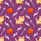 Baby halloween pattern with ginger cats