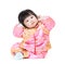Baby have funny posture with traditional china costume