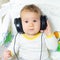 Baby with headphones