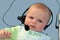 Baby with a headset