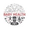 Baby health banner. Medicine web line icons. Vector signs.