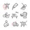 Baby health. Medicine web line icons. Vector signs.