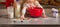 Baby helping mother make christmas cookies in kitchen