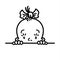 Baby icon. Face of small girl. Line drawing