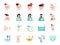 Baby icon set. Included icons as newborn, infant, kid, children, parent and more.