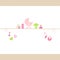 Baby Icons Girl On Straight String Pink And Green Dots Border Beige