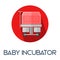 Baby incubator long shadow flat style medic icon illustration