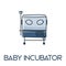 Baby incubator minimalist out line hand drawn medic flat icon illustration