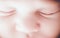 Baby infant face eyes and nose