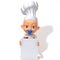 Baby Jake chef with white panel 3d illustration