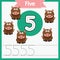 Baby learning cards, numbers with animals_5