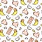 Baby line icon cute tender vector pattern.