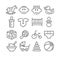 Baby line icons