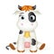 Baby little cow 3d cute calf toy cub cartoon character design vector illustration