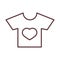 Baby little shirt with heart clothes, garments for infant kids line style icon