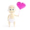 Baby love balloon heart on a white background