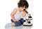 Baby with microscope.