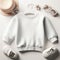 Baby Mockup Design. White casual sweatshirt for kids on white background