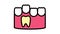 baby and molar teeth color icon animation