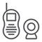 Baby monitor line icon, child and equipment, radio sign, vector graphics, a linear pattern on a white background.