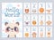 Baby month cards with animals. Monthly milestone stickers for newborn scrapbook. Kids age tags with sloth, lion, giraffe