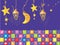 Baby night banner with star, moon