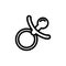 Baby nipple thin line icon. Outline symbol baby pacifier