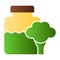 Baby nutrition flat icon. Broccoli in jar color icons in trendy flat style. Baby food gradient style design, designed