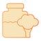 Baby nutrition flat icon. Broccoli in jar orange icons in trendy flat style. Baby food gradient style design, designed