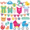 Baby objects clip art set