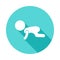 baby on one\'s knees icon in flat long shadow. One of baby collection icon can be used for UI/UX