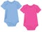 Baby Onesie template in pink and blue