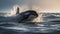 Baby Orca\\\'s First Breach in the Arctic Sea