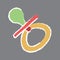 Baby pacifier, dummy icon. Vector color