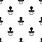 Baby pacifier icon in black style isolated on white background. Baby born pattern.