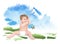 Baby Painting Green Nature Sky