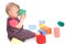 Baby palying with toy blocks