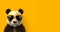 Baby panda sunglasses banner. Generate ai